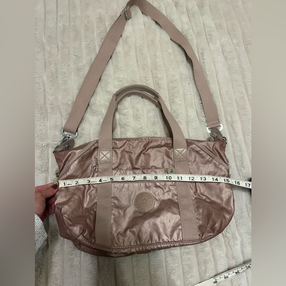 Kipling Art Mini handbag in a metallic rose - Picture 15 of 16